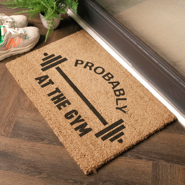 Iš kokoso pluošto grindų kilimėlis 40x60 cm Probably At The Gym – Artsy Doormats-image-1