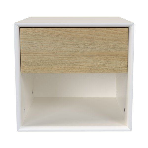 Naktinis staliukas baltos spalvos/natūralios spalvos iš ąžuolo Alba – Tenzo