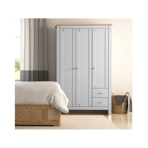 Drabužių spinta pilkos spalvos/natūralios spalvos iš ąžuolo 112x180 cm Emerald – Støraa-image-2