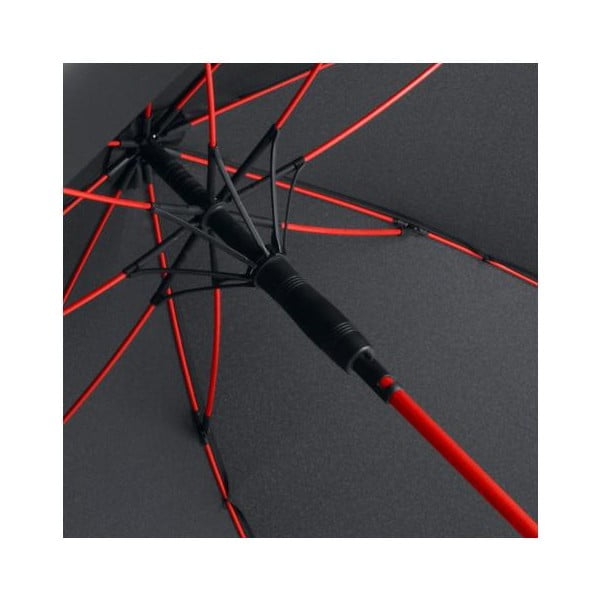 Juodas vėjo nepraleidžiantis skėtis su raudonomis detalėmis "Ambiance Fare Proof", ⌀ 112 cm-image-2