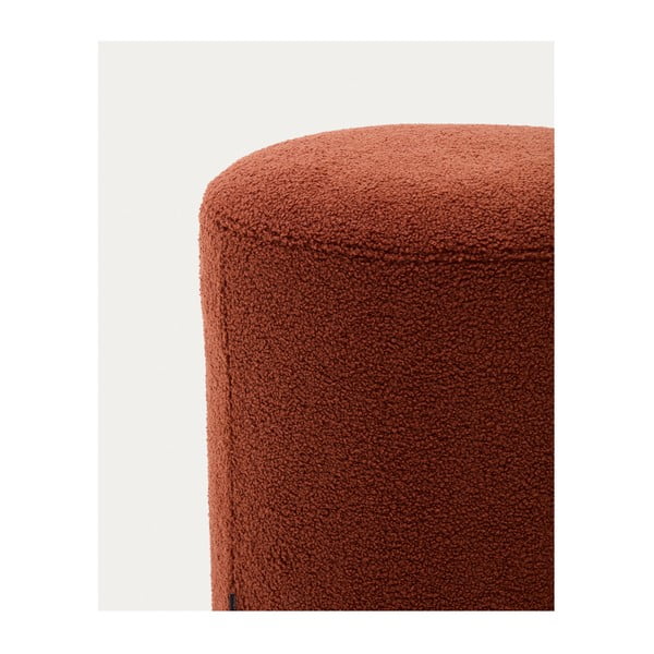 Terakotos spalvos iš boucle pufas Kaeli – Kave Home-image-2