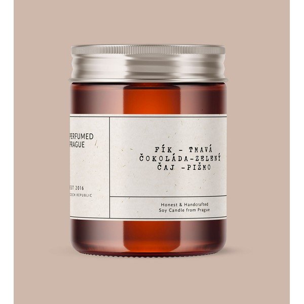 Aromatinė žvakė iš sojų vaško degimo laikas 40 h #44 Chocolate, Fig, Musk – Perfumed Prague-image-1