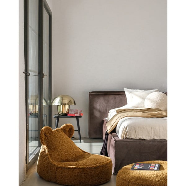 Rudos spalvos iš boucle vaikiškas sėdmaišis Round – Wigiwama-image-3