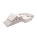 Kreminės spalvos iš velveto putų žaidimų aikštelė 6 vnt. aukštis 40 cm 100x35 cm Montessori – Meowbaby