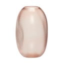 Rožinės spalvos stiklinė vaza Hübsch Glam, aukštis 20 cm