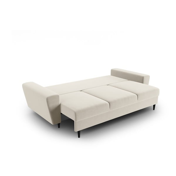 Smėlio spalvos iš velveto sulankstoma/su sandėliavimo vieta sofa 235 cm Kyoto – Cosmopolitan Design-image-2