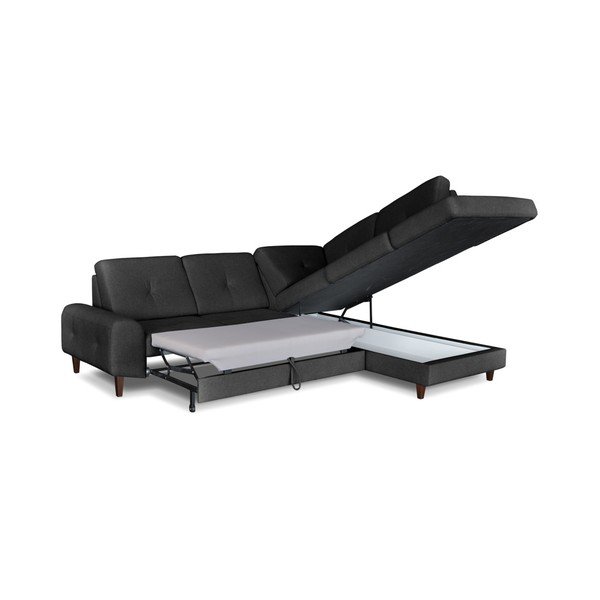 Pilka kampinė sofa-lova "Windsor & Co. Sofos Beta, dešinysis kampas-image-4
