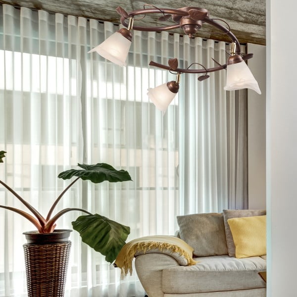 Lubinis šviestuvas tamsiai rudos spalvos ø 13 cm su stiklo gaubtu Bluszcz – LAMKUR-image-2