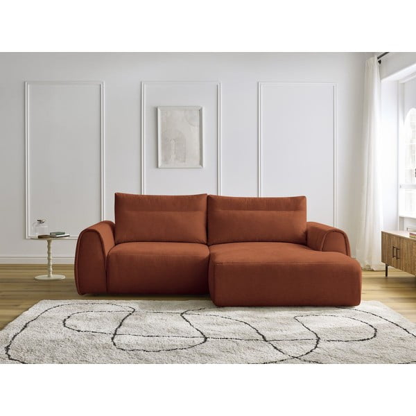 Kampinė sofa oranžinės spalvos Aden – Bobochic Paris-image-1