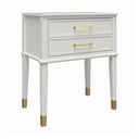Baltos spalvos naktinis staliukas Westerleigh – CosmoLiving by Cosmopolitan