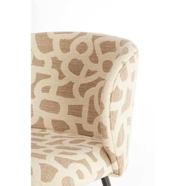 Smėlio spalvos/taupe spalvos iš audinio valgomojo kėdė Elyna – Light & Living-image-4