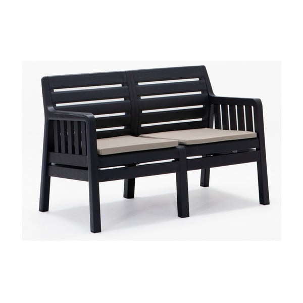 Sodo poilsio baldų komplektas antracito spalvos 4 žmonėms Lara – Floriane Garden-image-3