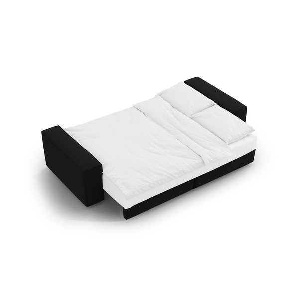 Juodos spalvos iš velveto sulankstoma/su sandėliavimo vieta sofa 247 cm Jodie – Micadoni -image-4