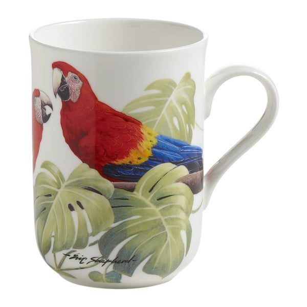 Kaulinio porceliano puodelis "Maxwell & Williams Birds Scarlet Macaws", 330 ml