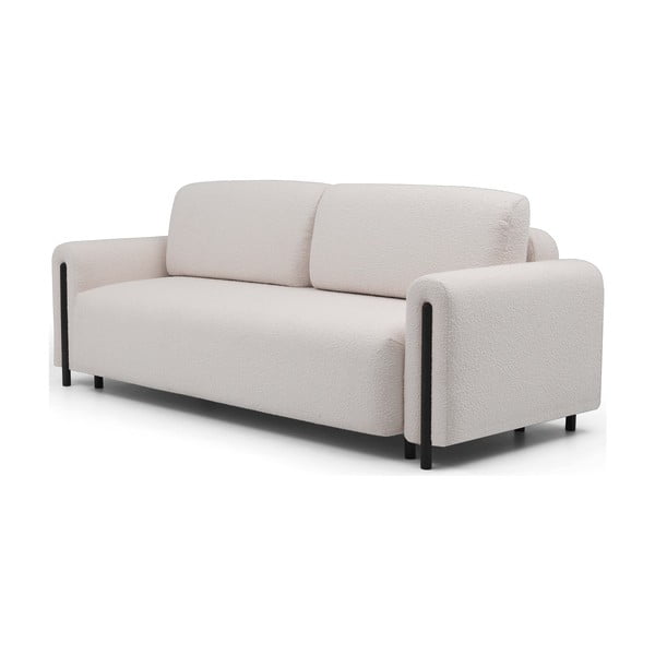 Smėlio spalvos/kreminės spalvos iš boucle sulankstoma/su sandėliavimo vieta sofa 244 cm Arcadova – ELTAP-image-2