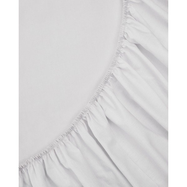 Paklodė baltos spalvos iš medvilninio perkelio su guma 180x200 cm Teia – Kave Home-image-1