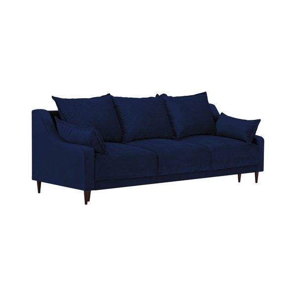 Mėlyna aksominė sofa-lova su daiktadėže Mazzini Sofas Freesia, 215 cm-image-2