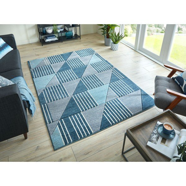 Pilkos ir mėlynos spalvos kilimas "Flair Rugs Velocity", 160 x 230 cm-image-4