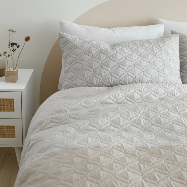 Smėlio spalvos viengulė patalynė 135x200 cm Ombre Geo - Catherine Lansfield-image-2