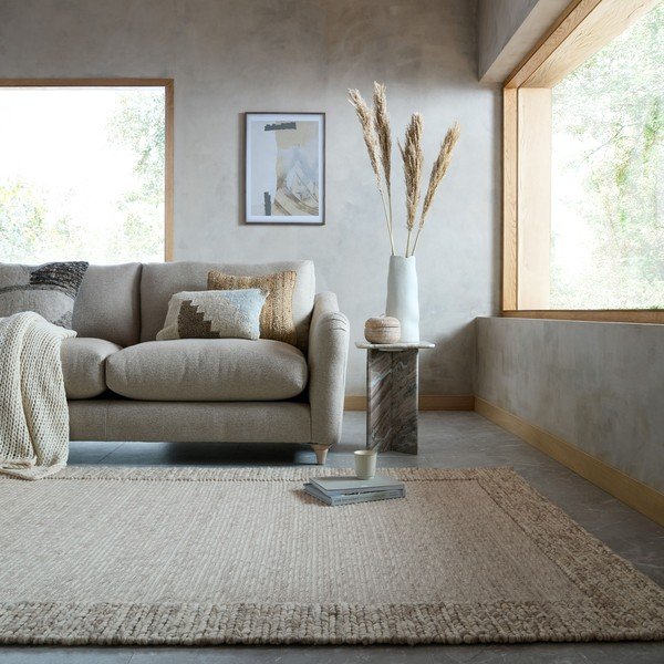 Rankų darbo natūralios spalvos iš vilnos mišinio kilimas 200x290 cm Rue – Flair Rugs-image-1