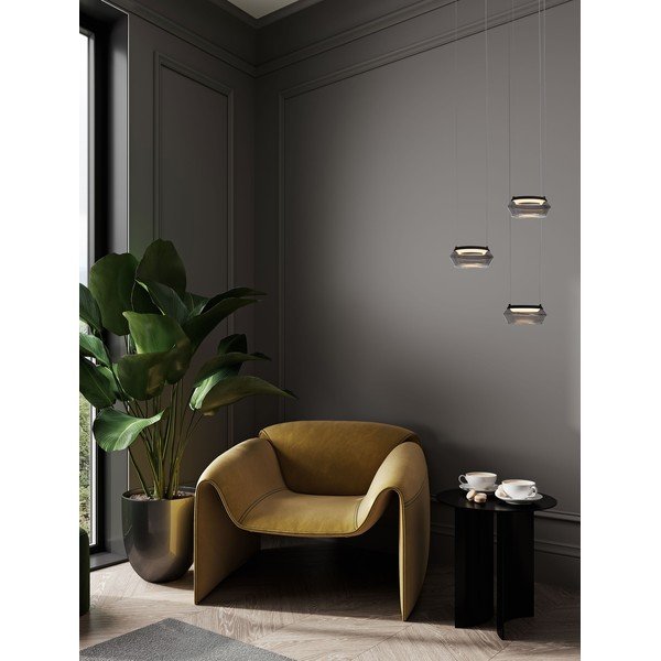 Matinės juodos spalvos iš stiklo kabantis šviestuvas LED ø 14 cm Jailyn – Nova Luce-image-2