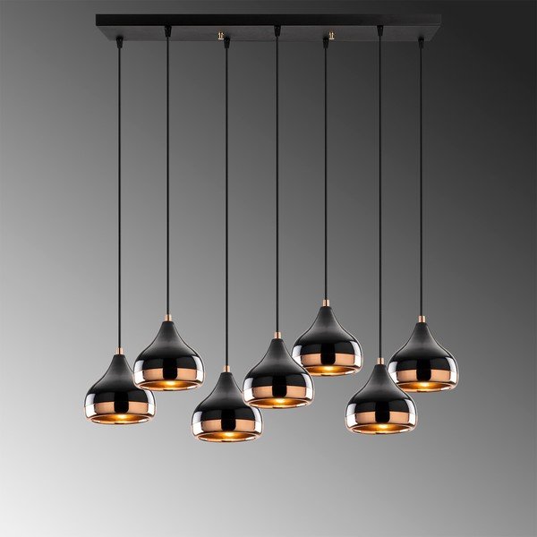 Juodos spalvos/vario spalvos kabantis šviestuvas su metaliniu gaubtu Yildo – Opviq lights-image-4
