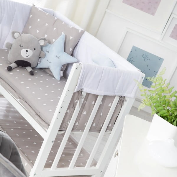 Lopšys baltos spalvos su sandėliavimo vieta/su baldakimu 90x45 cm Indibär – Roba-image-4