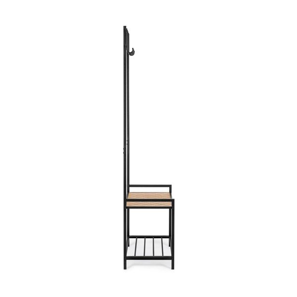 Juodos spalvos/natūralios spalvos iš metalo sieninė lentyna su lentyna 64,5 cm Haldor – Yes Everyday-image-3