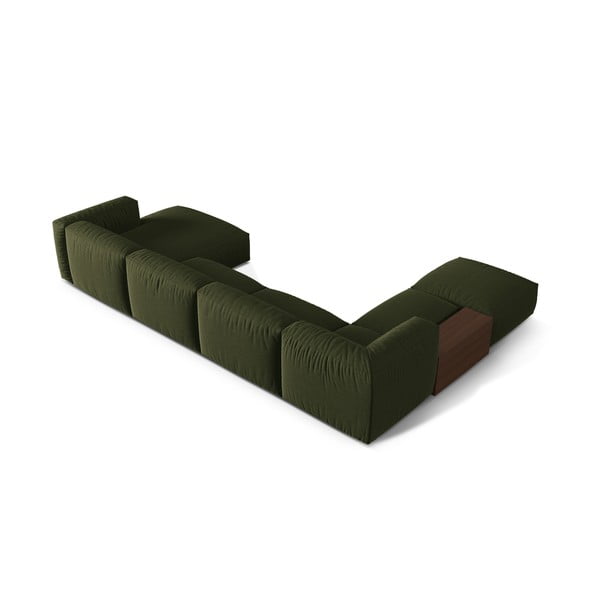 Modulinė kampinė sofa žalios spalvos (su kairiuoju kampu/„U“ formos) Martina – Micadoni Home-image-3