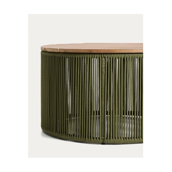 Apvalios formos sodo kavos staliukas su akacijos stalviršiu ø 70 cm Dandara – Kave Home-image-3