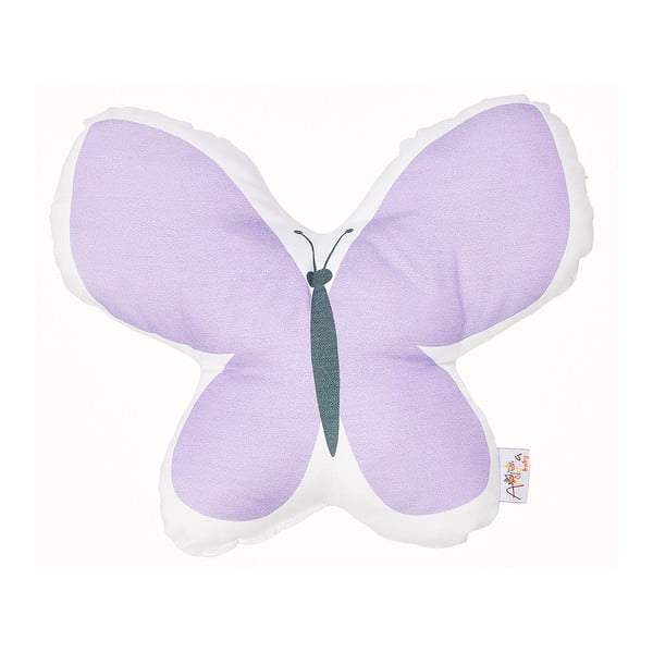Violetinė vaikiška medvilninė pagalvė Mike & Co. NEW YORK Butterfly, 26 x 30 cm