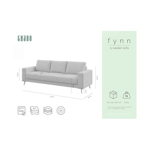 Pilka sofa Ghado Fynn, 233 cm-image-3