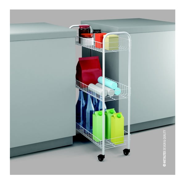 Trijų pakopų mobilus vonios kambario stovas Metaltex Laundry, 23 x 84 cm-image-1