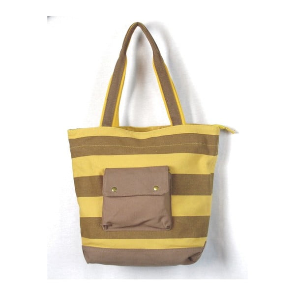 Geltonai rudos spalvos medžiaginis krepšys su kišene "Sorela Bee