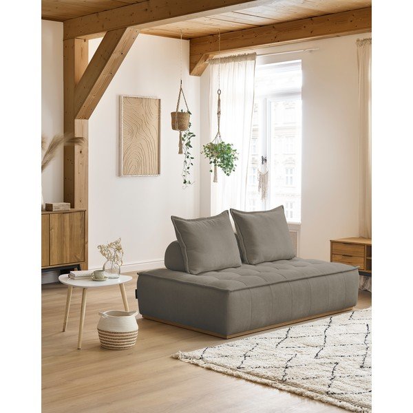 Taupe spalvos iš šenilinio audinio sofa 175 cm Elisa – Bobochic Paris-image-1