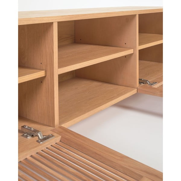 TV spintelė natūralios spalvos iš ąžuolo 180x50 cm Beyla – Kave Home-image-4