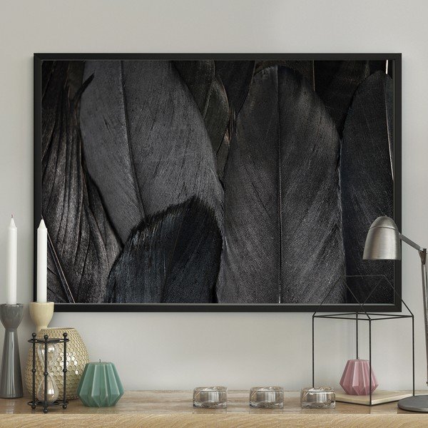 Plakatas DecoKing Feathers Black, 50 x 40 cm-image-1