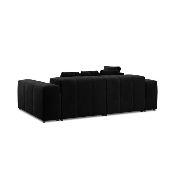 Juodo aksomo kampinė sofa (kintama) Rome Velvet - Cosmopolitan Design-image-4