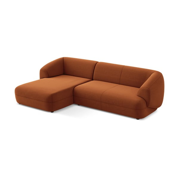 Oranžinės spalvos iš velveto kampinė sofa (su kairiuoju kampu) Moana – Makamii-image-4