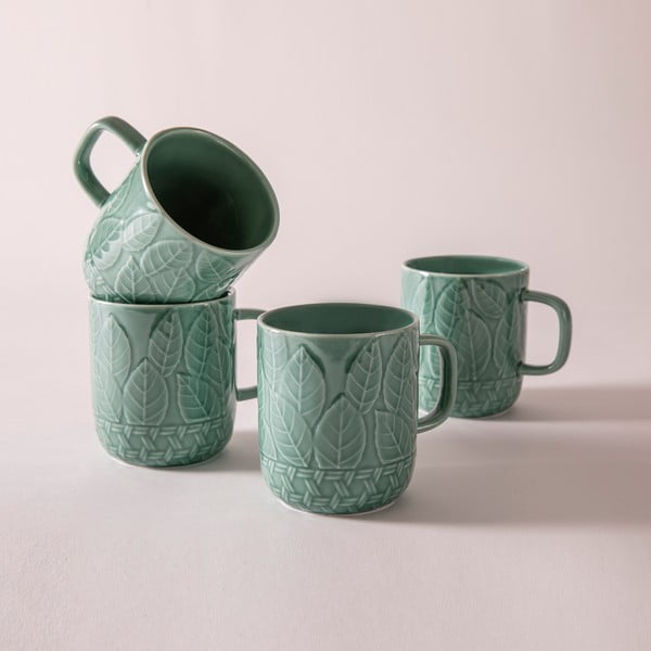 Puodeliai turkio spalvos iš porceliano  4 vnt. 400 ml Heath Jade – Ladelle-image-3