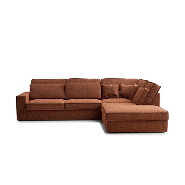 Vario spalvos kampinė sofa iš šenilinio audinio (su dešiniuoju kampu/„L“ formos) Kirou – Maison de Rêve