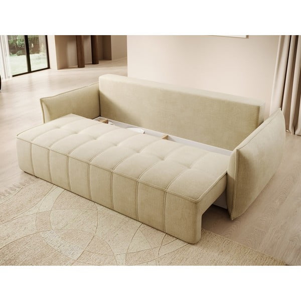 Smėlio spalvos iš velveto sulankstoma/su sandėliavimo vieta sofa 242 cm Weltton – ELTAP-image-4