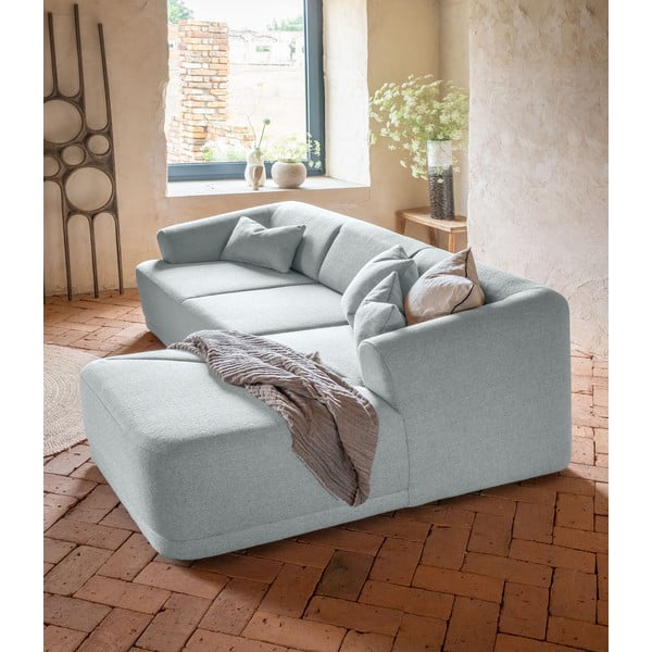 Kampinė sofa šviesiai pilkos spalvos – Miuform-image-4