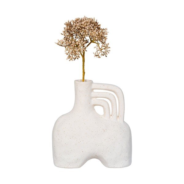 Iš keramikos vaza kreminės spalvos (aukštis 19,5 cm) – House Nordic-image-3