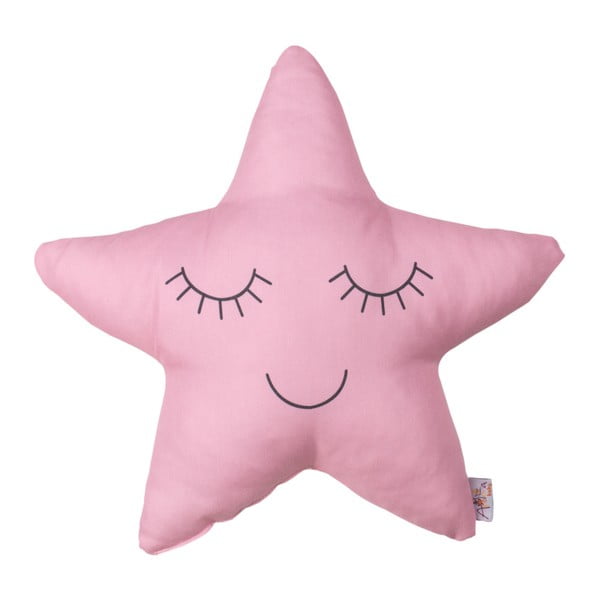 Rožinė vaikiška medvilninė pagalvė Mike & Co. NEW YORK Star, 35 x 35 cm