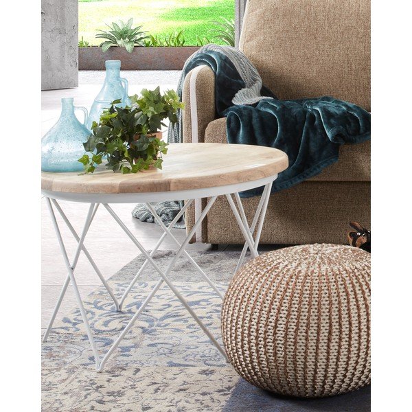 Rudos ir baltos spalvos pufas Kave Home Shore-image-2