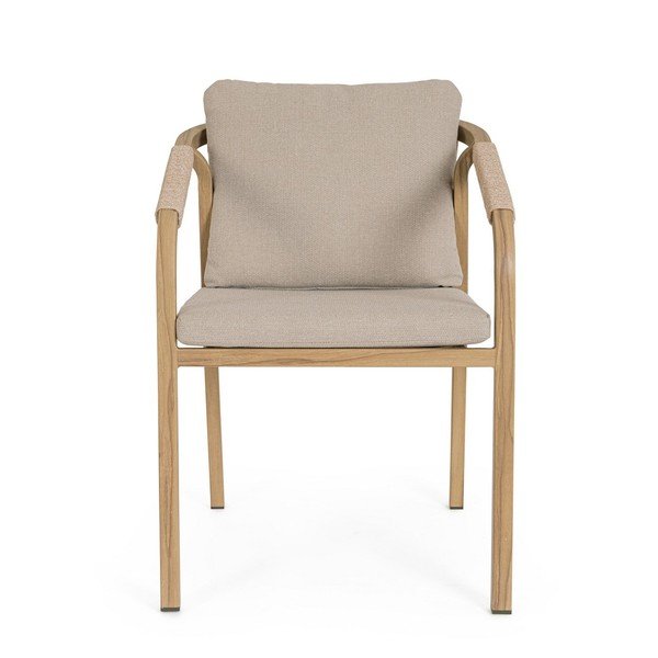 Natūralios spalvos metalinė sodo kėdė Kalimera – Bizzotto-image-2