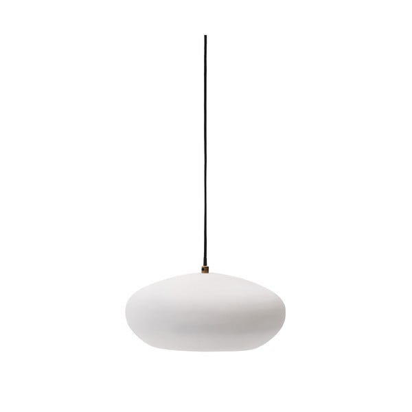 Baltos spalvos kabantis šviestuvas ø 40 cm su metaliniu gaubtu Inda – Kave Home