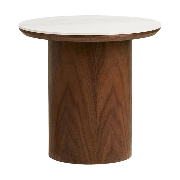 Iš keraminės plokštės apvalios formos šoninis stalas ø 40 cm Noli – House Nordic