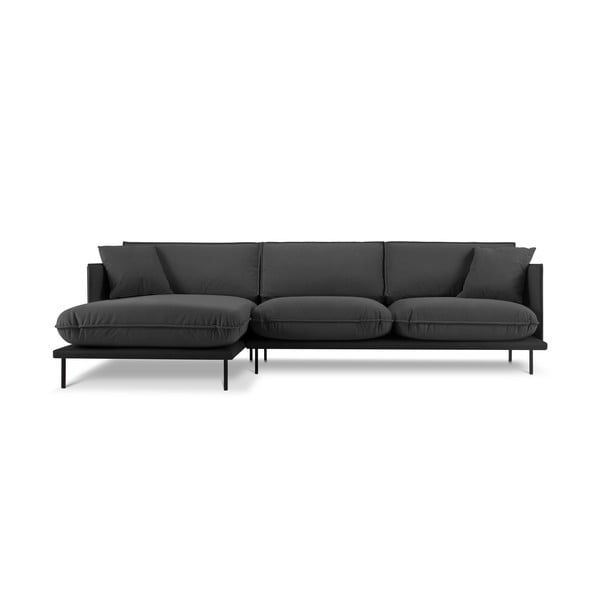 Iš velveto kampinė sofa tamsiai pilkos spalvos (su kairiuoju kampu) Auguste – Interieurs 86